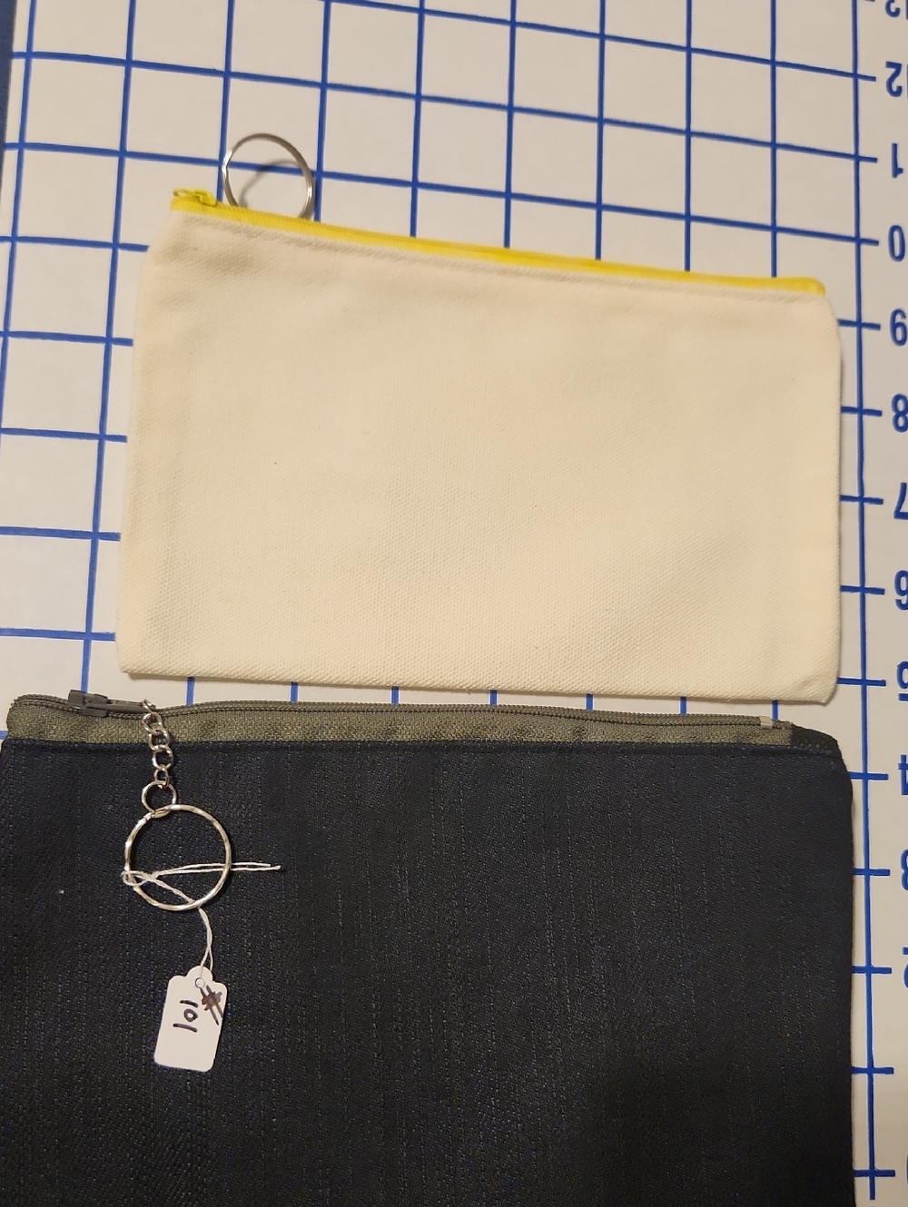 Denim Zip Pouch & Canvas Zip Pouch